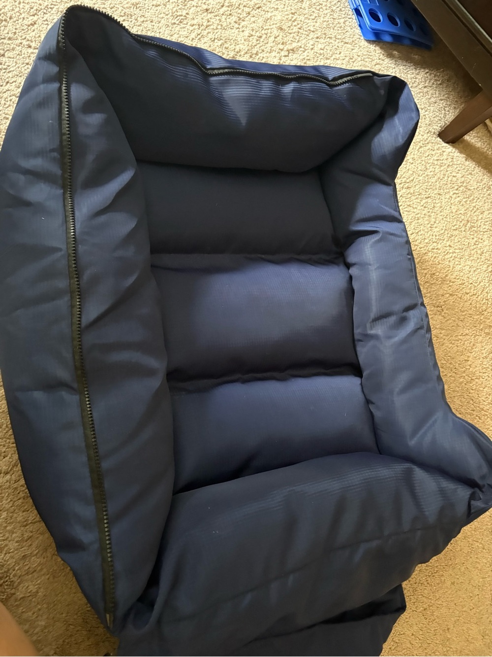 Arcadia Trail Covered Cuddler Dog Bed Navy Blue Cave Hooded Cozy Pet Bed